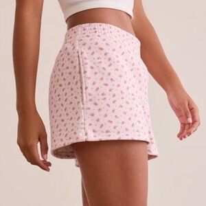 Altard State Rosy Reset Floral Pink Lounge Shorts Cozy Relaxed Fit S